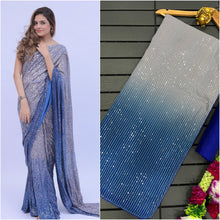 Load image into Gallery viewer, Glorious Georgette Sharded Georgette Embroidered Saree
