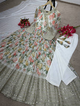 Load image into Gallery viewer, Party Wear Georgette Printed Full Stitched Gown For Girls Wear
