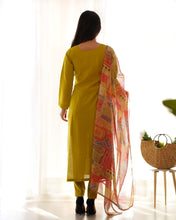 Load image into Gallery viewer, Attractive Yellow Colour  Viscose straight Kurta With Dupatta
