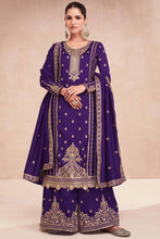 Load image into Gallery viewer, Purple Color Karachi Style Full Stiched Suit Set
