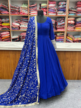 Load image into Gallery viewer, Party Wear Faux Georgette Full Stitched Gown with Full Work Dupatta
