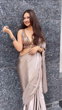 Load image into Gallery viewer, Party Wear Plain Silk Saree with Work Blouse
