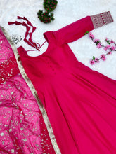 Load image into Gallery viewer, Party Wear Faux Georgette Full Stitched Gown with Full Work Dupatta
