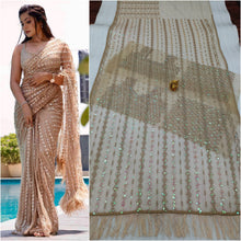 Load image into Gallery viewer, Amazing Rust Color Soft Net Sequence Work Saree Blouse
