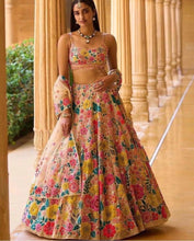 Load image into Gallery viewer, Starling Multi Color Sequence And Embroidery Work Lehenga Choli
