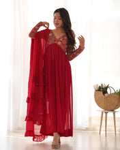 Load image into Gallery viewer, Nyra Aliya Cut Fit Georgette Kurta Pant Dupatta Set For Women
