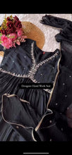 Load image into Gallery viewer, Black Georgette Handwork Stitched Salwar Suit
