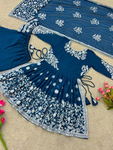 Load image into Gallery viewer, Blue Color Stitched Sharara Plazo for Women Wear
