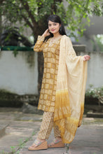 Load image into Gallery viewer, Daily Wear Mustard Cotton Printed Ready To Wear Salwar Suit For Women
