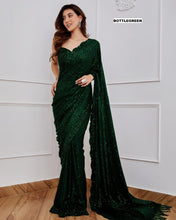 Load image into Gallery viewer, Bollywood Party Wear Georgette Embroidery Cutwork Lace Border Saree
