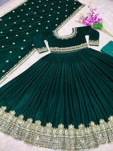 Load image into Gallery viewer, Green Velvet Embroidered Full Stitched Designer Gown

