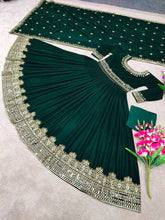 Load image into Gallery viewer, Green Velvet Embroidered Full Stitched Designer Gown
