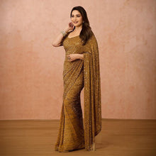 Load image into Gallery viewer, Rusty Color Georgette Heavy Sequence Work Saree
