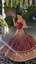 Load image into Gallery viewer, Maroon Georgette Semi Stitched Lehenga Choli
