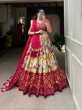 Load image into Gallery viewer, Designer Tusser Silk Floral &amp; Patola Print Lehenga Choli
