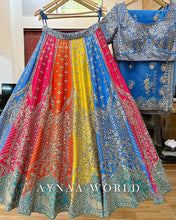 Load image into Gallery viewer, Multi Colour Embroidary And Sequence Work Wedding Wear Lehenga Choli With Beautiful Duppata
