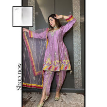 Load image into Gallery viewer, Beautiful Designer Outfit On Chinon Silk Febric With 9MM Sequnce And Thred Work Dhoti Suit
