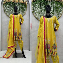 Load image into Gallery viewer, Beautiful Designer Outfit On Chinon Silk Febric With 9MM Sequnce And Thred Work Dhoti Suit
