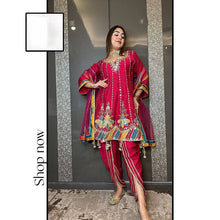 Load image into Gallery viewer, Beautiful Designer Outfit On Chinon Silk Febric With 9MM Sequnce And Thred Work Dhoti Suit
