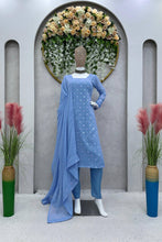 Load image into Gallery viewer, Beautiful Embroidary And Sequence Worked Stiched Salwar Suit With Duppata
