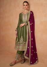 Load image into Gallery viewer, New Designer Green Salwar Suit Chinon Fabric For Women
