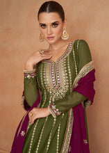 Load image into Gallery viewer, New Designer Green Salwar Suit Chinon Fabric For Women
