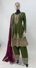 Load image into Gallery viewer, New Designer Green Salwar Suit Chinon Fabric For Women
