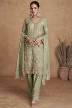 Load image into Gallery viewer, Latest Attractive Green Salwar Suit Chinon Fabric For Women
