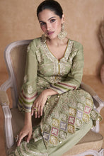 Load image into Gallery viewer, Latest Attractive Green Salwar Suit Chinon Fabric For Women
