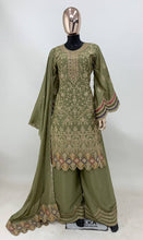 Load image into Gallery viewer, Latest Attractive Green Salwar Suit Chinon Fabric For Women
