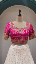 Load image into Gallery viewer, Designer White &amp; Pink Georgette Sequence Work Lehenga Choli
