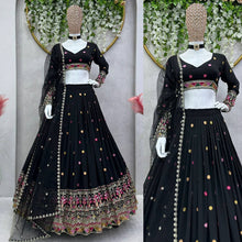 Load image into Gallery viewer, Attractive Black Lehenga Choli on Wedding Wear Latest Look for women
