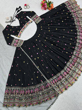 Load image into Gallery viewer, Attractive Black Lehenga Choli on Wedding Wear Latest Look for women
