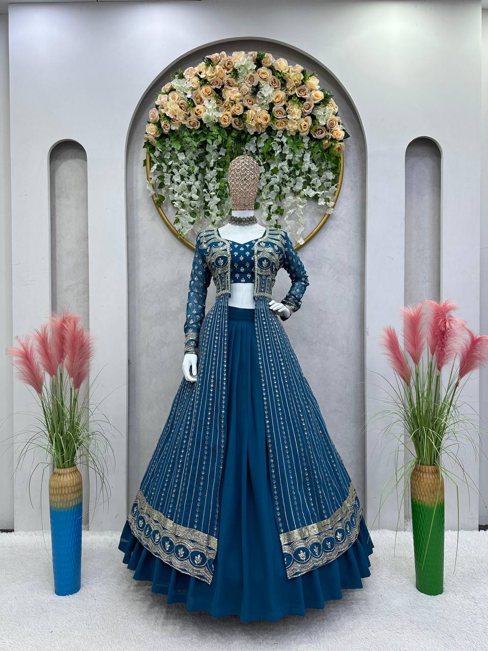 Latest Design Georgette Lehenga Choli Thread Work Collection