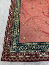 Load image into Gallery viewer, Beautiful Designer Saree On Jimmy Fabric With Thread  Sequence Work
