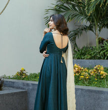 Load image into Gallery viewer, Beautiful Designer Teal Green Suit With Heavy Fhantom Silk Febric
