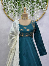 Load image into Gallery viewer, Beautiful Designer Teal Green Suit With Heavy Fhantom Silk Febric
