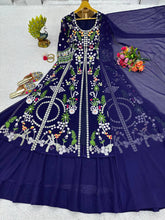 Load image into Gallery viewer, Indo Western Style Georgette Thread Sequence Embroidered Work Lehenga
