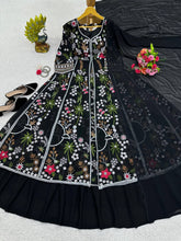 Load image into Gallery viewer, Indo Western Style Georgette Thread Sequence Embroidered Work Lehenga
