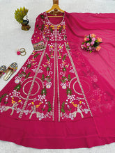 Load image into Gallery viewer, Indo Western Style Georgette Thread Sequence Embroidered Work Lehenga
