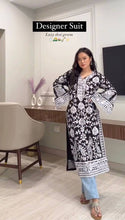 Load image into Gallery viewer, Beautiful Designer Black Suit On Heavy Georgette Fabric With Chain-Stitch Work And Pent
