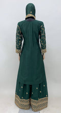 Load image into Gallery viewer, Green Color Chinon Embroidered Fully Stitched Sharara Suit
