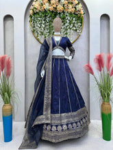 Load image into Gallery viewer, Attractive Designer Blue Wedding &amp; Functional Wear Lehenga Choli
