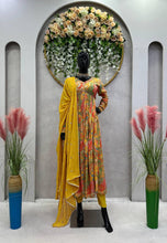 Load image into Gallery viewer, Beautiful Designer Yellow &amp; Green Suit On Muslin febric With Digital Print
