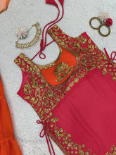 Load image into Gallery viewer, Amazing Georgette Fabric Fully Stitched Top , Plazo And Dupatta Occastional Wear
