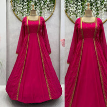 Load image into Gallery viewer, Beautiful Georgette Fabric Pink Colour Gown With Shrug
