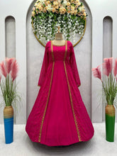 Load image into Gallery viewer, Beautiful Georgette Fabric Pink Colour Gown With Shrug
