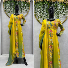 Load image into Gallery viewer, Designer Suit On Muslin Fabric With Inner And Digital Print With Hand Work And Dupatta
