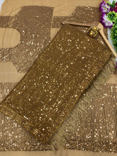 Load image into Gallery viewer, Bollywood Madhuri Dixit Golden Colour Sequences Design Saree
