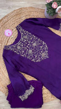 Load image into Gallery viewer, Attractive Purple Colour Georgette Fabric With Thread Work Top , Plazo With Dupatta
